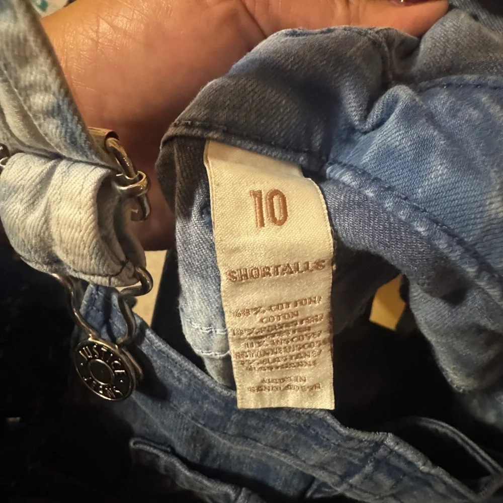 Justice Blue and White Tie-Dye Shortalls (Overalls)